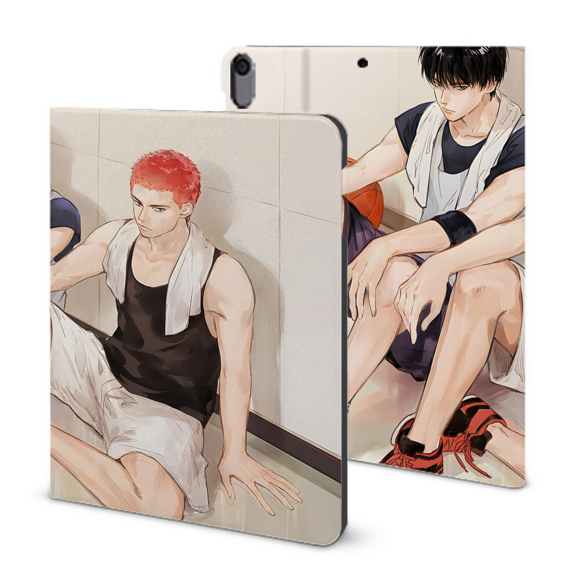 （画像用） SLAM DUNK／スラムダンク IPad ケース ブック型 PUレザー TPU 耐衝撃 軽量 薄型 ペン収納なし 全面保護 IPad 各モデル対応